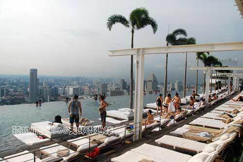 酒店顶楼观光平台的室外游泳 酒店顶楼观光平台的室外游泳